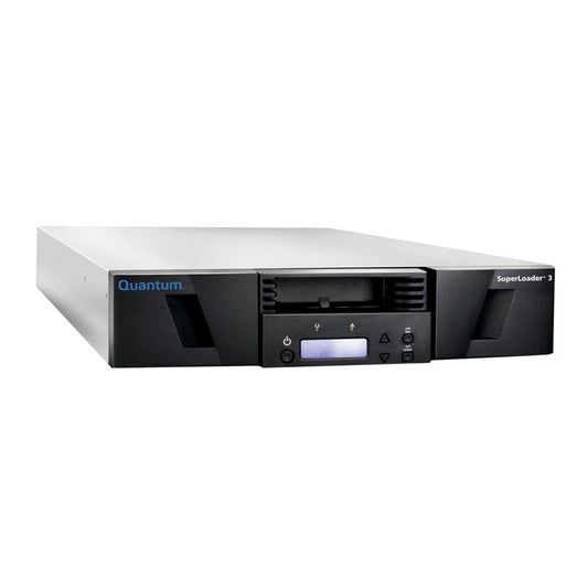 Quantum SuperLoader 3, one LTO-9HH tape drive, Model C 16 slots, 12Gb/s SAS, rackmount, barcode reader
