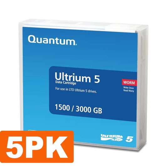 Quantum Tape, LTO, Ultrium-5, 1.5TB/3.0TB, 5/pk W/Cases