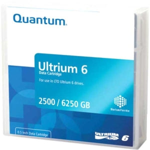 QUANTUM Tape, LTO, Ultrium-6, 2.5TB/6.25TB BARIUM FERRITE (BaFe), Labeled Lib Pk