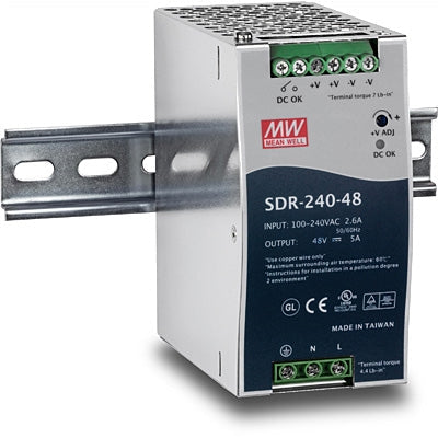 BLACK DIN RAIL INDUSTRIAL POWER SUPPLY - 240W,