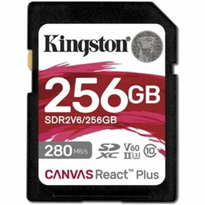 Kingston 256GB Canvas React Plus SDXC UHS-II 280R/150W U3 V60 for Full HD/4K