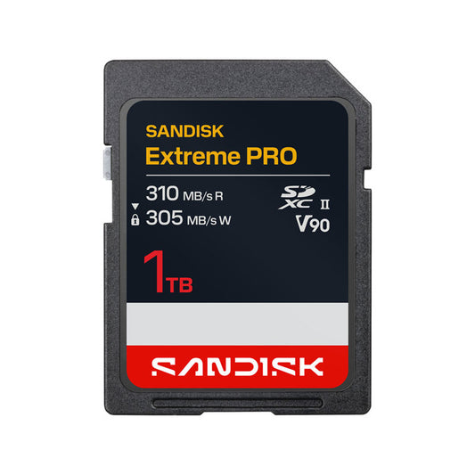 SanDisk Extreme Pro SDXC Memory Card, 1TB, UHS-II, V90, Read 310MB/s Write 304MB/s