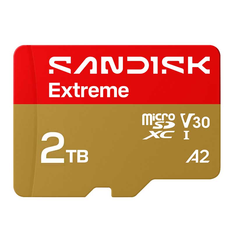 SanDisk, Extreme Micro SDXC Memory Card, 2TB, UHS-I, 245MB/s (R), 150MB/s (W)