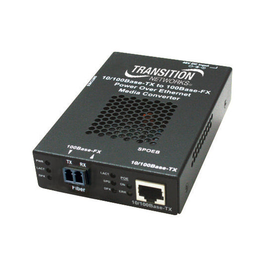 TRANSITION LANTRONIX 10/100/1000BTX RJ45 POE TO 100BASE-FX MM LC 2 KM