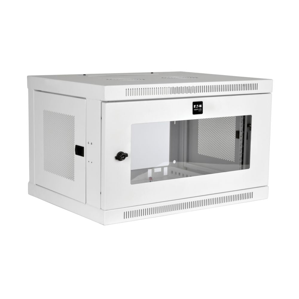 Eaton 6U Wall Mount Rack Enclosure Cabinet White w/ Acrylic Glass Door
