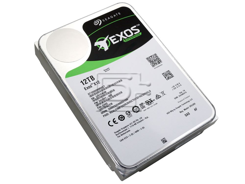 SEAGATE EXOS 12TB 3.5 7200RPM 256MB SAS 12GB S ENT BARE HDD