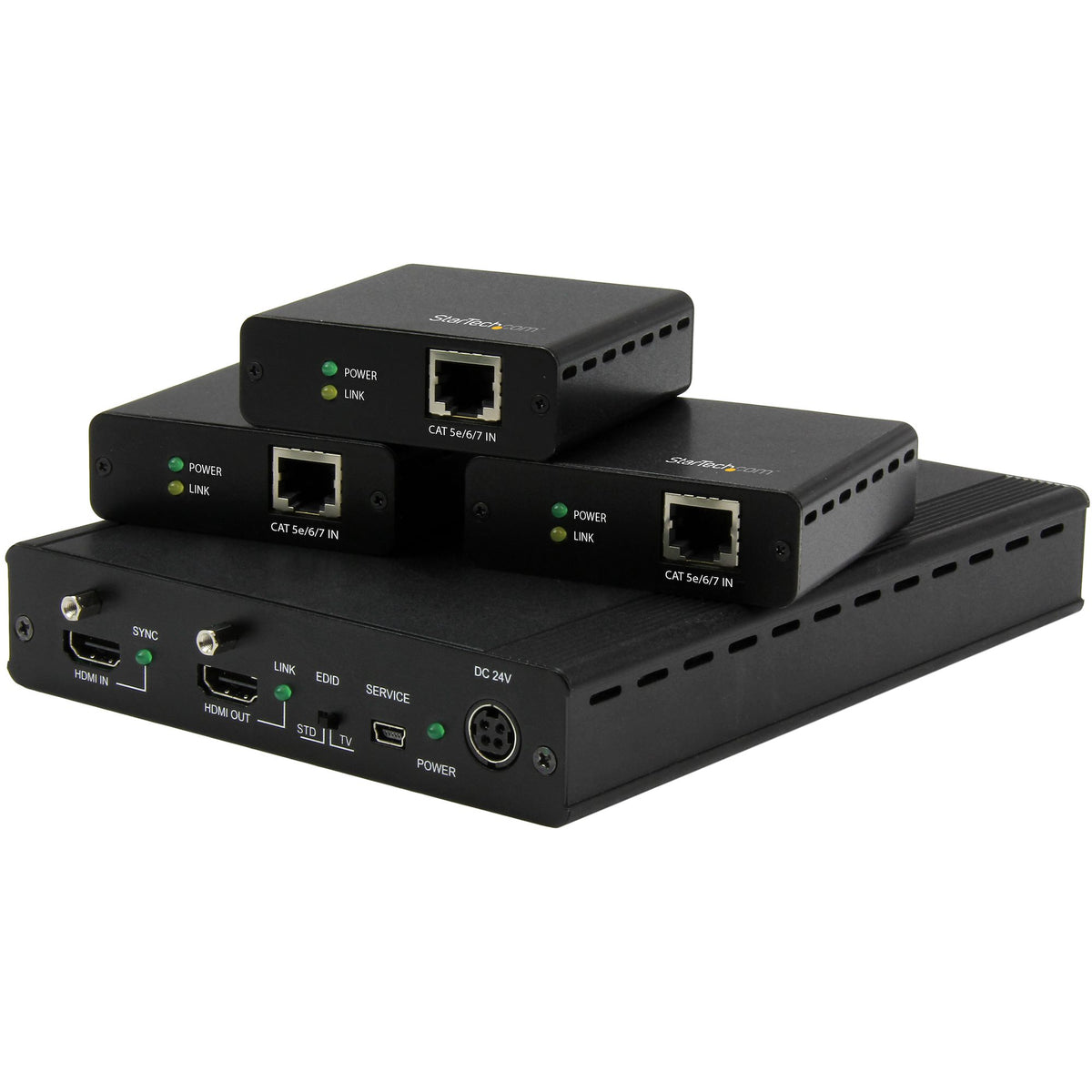StarTech 4K 3 WAY HDMI EXTENDER SPLITTER HDBASET CAT5E EXTENDER 3 RECEIVERS