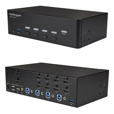 StarTech 4 Port HDMI KVM Switch - 4K 30Hz - Dual Display