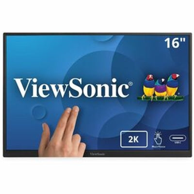 VIEWSONIC 16IN PORTABLE WQXGA IPS TOUCH MONITOR WITH 65W USB C AND SMART COVER DESIGN, 256