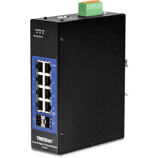 TRENDNET 10-PORT INDUSTRIAL GIGABIT L2 MANAGED DIN-RAIL SWITCH