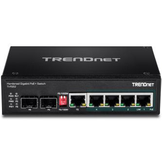 TRENDNET 6-PORT HARDENED INDUSTRIAL GIGABIT POE+ SWITCH (5 GIGABIT / 1 SHARED SFP / 1 DED