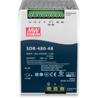 TRENDNET 480W, 48 56V DC, 10A AC TO DC DIN-RAIL POWER SUPPLY WITH PFC FUNCTION