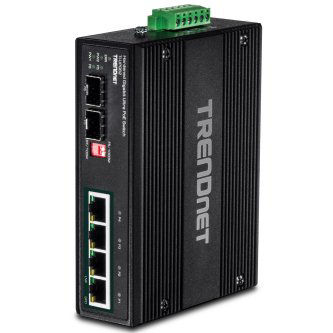 TRENDNET 6-PORT HARDENED INDUSTRIAL GIGABIT ULTRA POE DIN-RAIL SWITCH