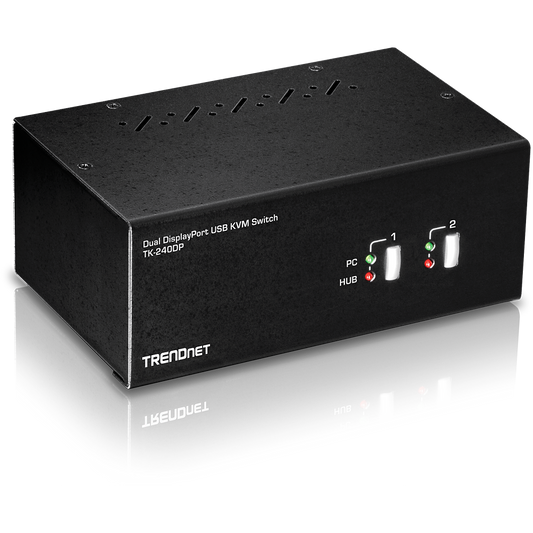 TRENDNET 2-PORT DUAL MONITOR DISPLAY PORT KVM SWITCH