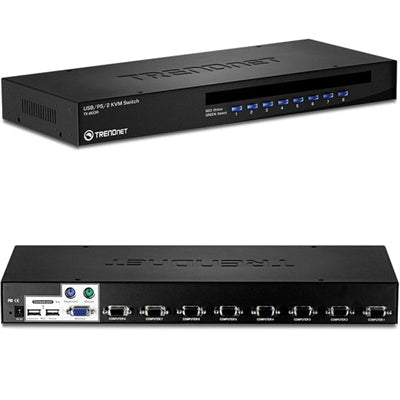 TRENDNET 8-PORT KVM USB/PS2 RACK MOUNT SWITCH