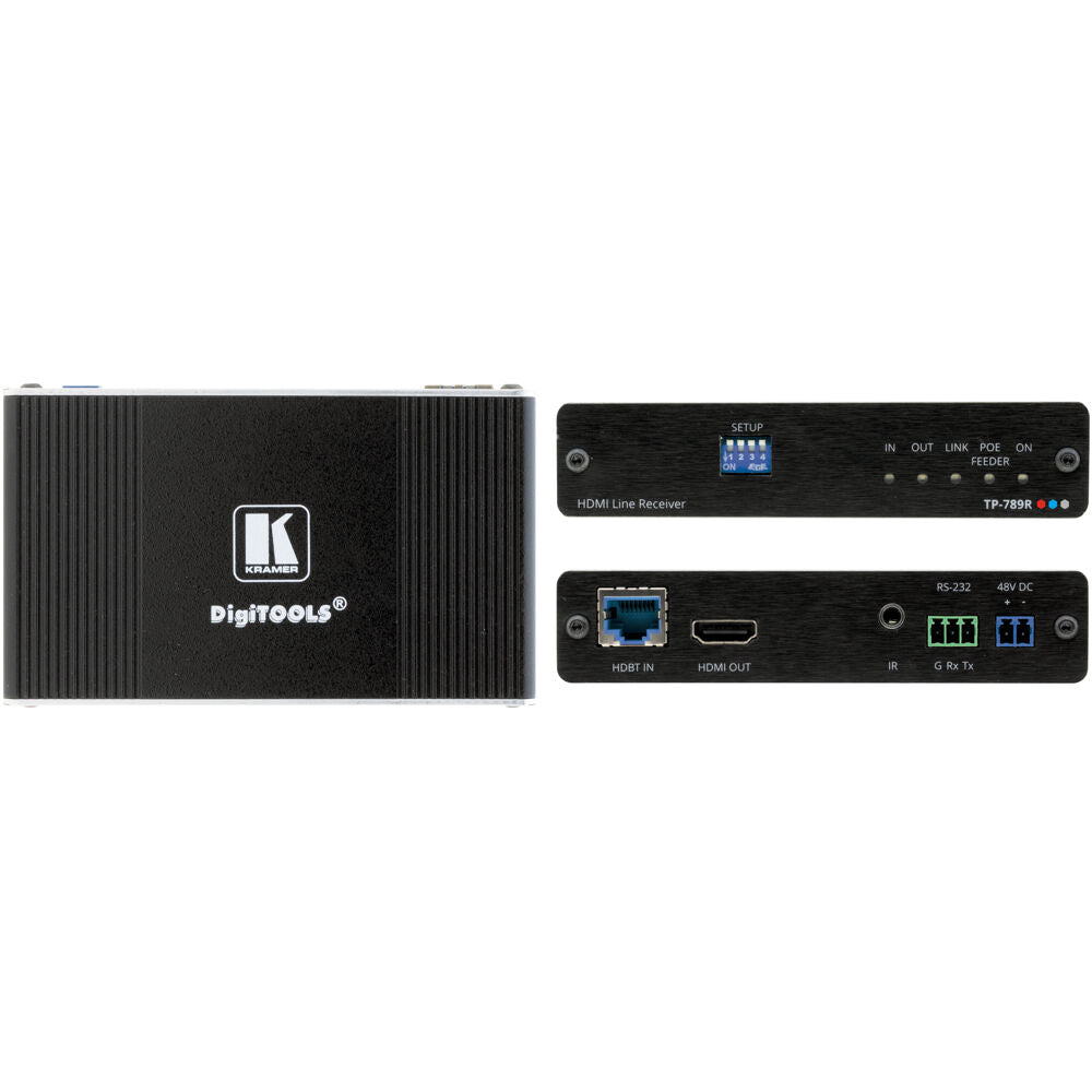 KRAMER 4K60 4:2:0 HDMI Bidirectional PoE Receiver with RS-232 & IR Long-Reach