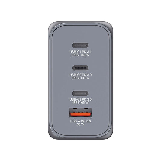 Verbatim, 32205, 240W, 4-Port, GaN, Wall Charger, USB-C PD ports, USB-A QC 3.0 port