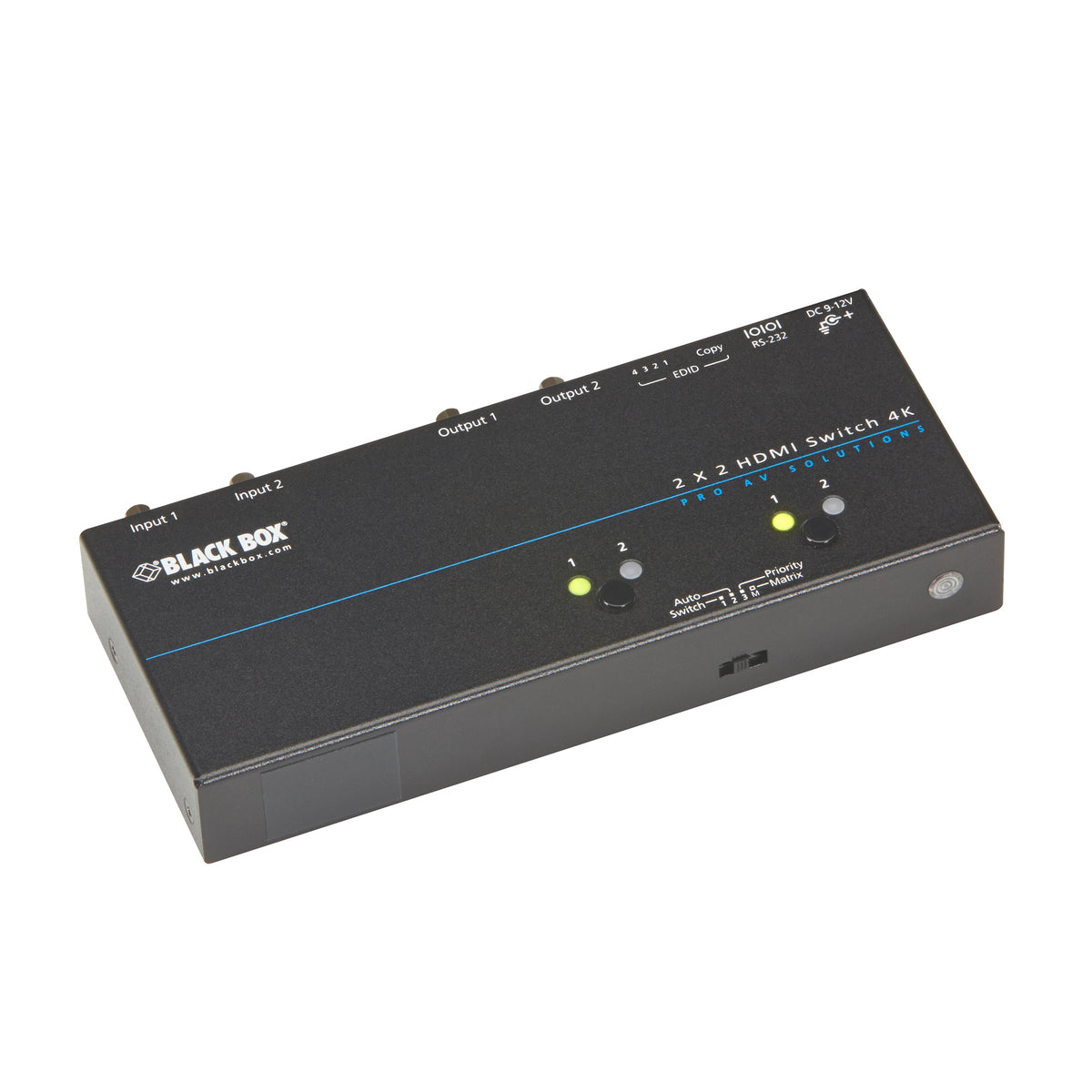 BLACK VERSATILITY WHEN CONTROLLING VIDEO & AUDIO OUTPUT ON HIRES HDMI DISPLAY. ROUTE I