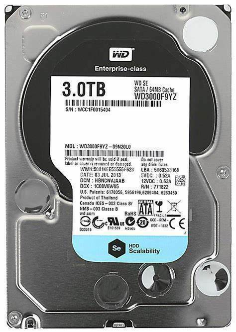 WESTERN WD 3 TB 3.5 INTERNAL HARD DRIVE 7200RPM