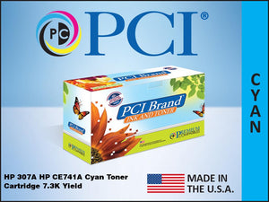 PCI REMAN HP 307A CE741A CYAN TONER 7.3K