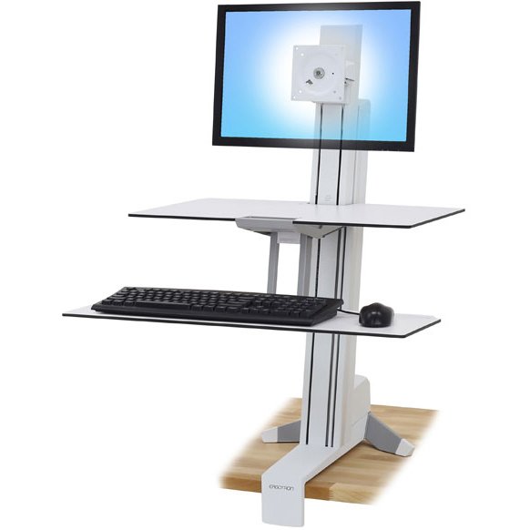 ERGOTRON WORKFIT-S,SINGLE LD WITH WORKSURFACE+ (WHITE).CONVERT ANY SURFACE INTO