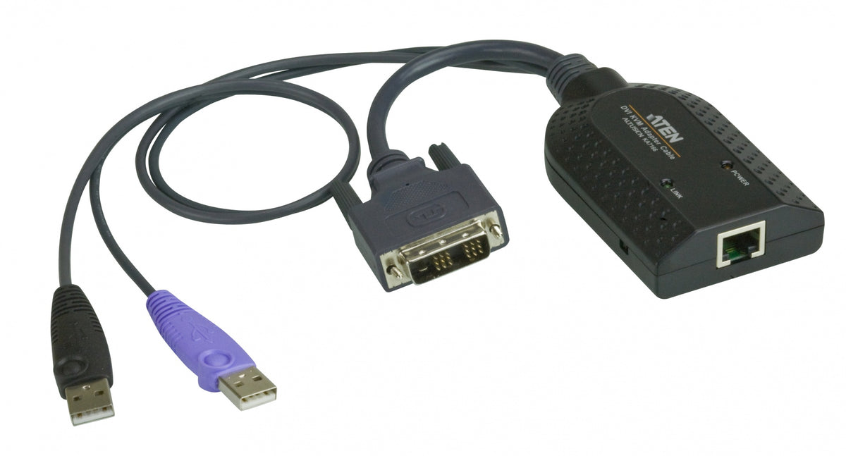 DVI USB VM KVM ADAPTER W/ CARD READER - 1 X RJ-45 FEMALE,  2 X USB TYPE A MALE,