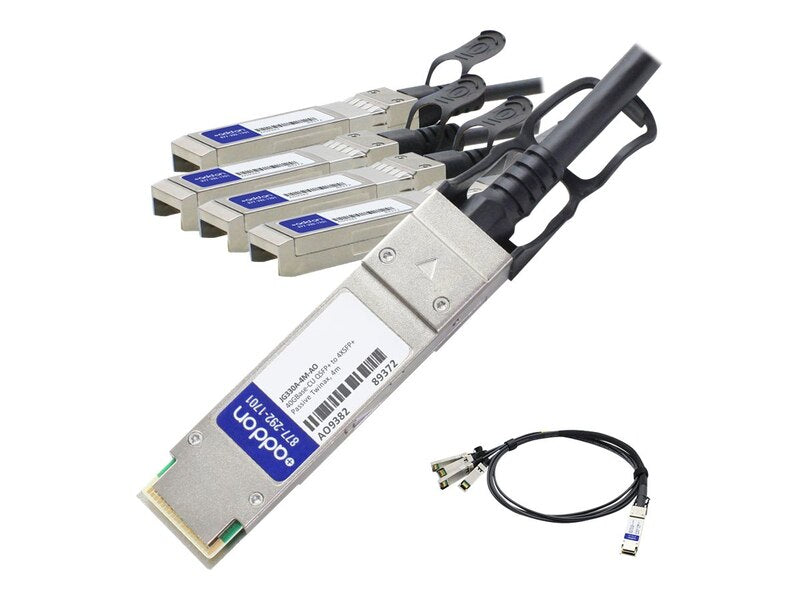 ADDON HP COMPATIBLE TAA COMPLIANT 40GBASE-CU QSFP+ TO 4XSFP+ DIRECT ATTACH CABLE