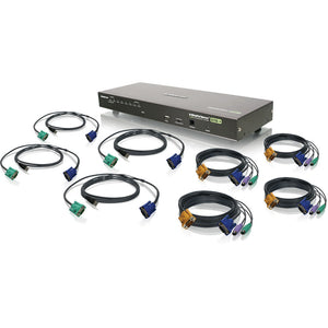 8-PORT COMBO VGA KVMP SWITCH W/ 4 USB AND 4 PS/2 CABLES