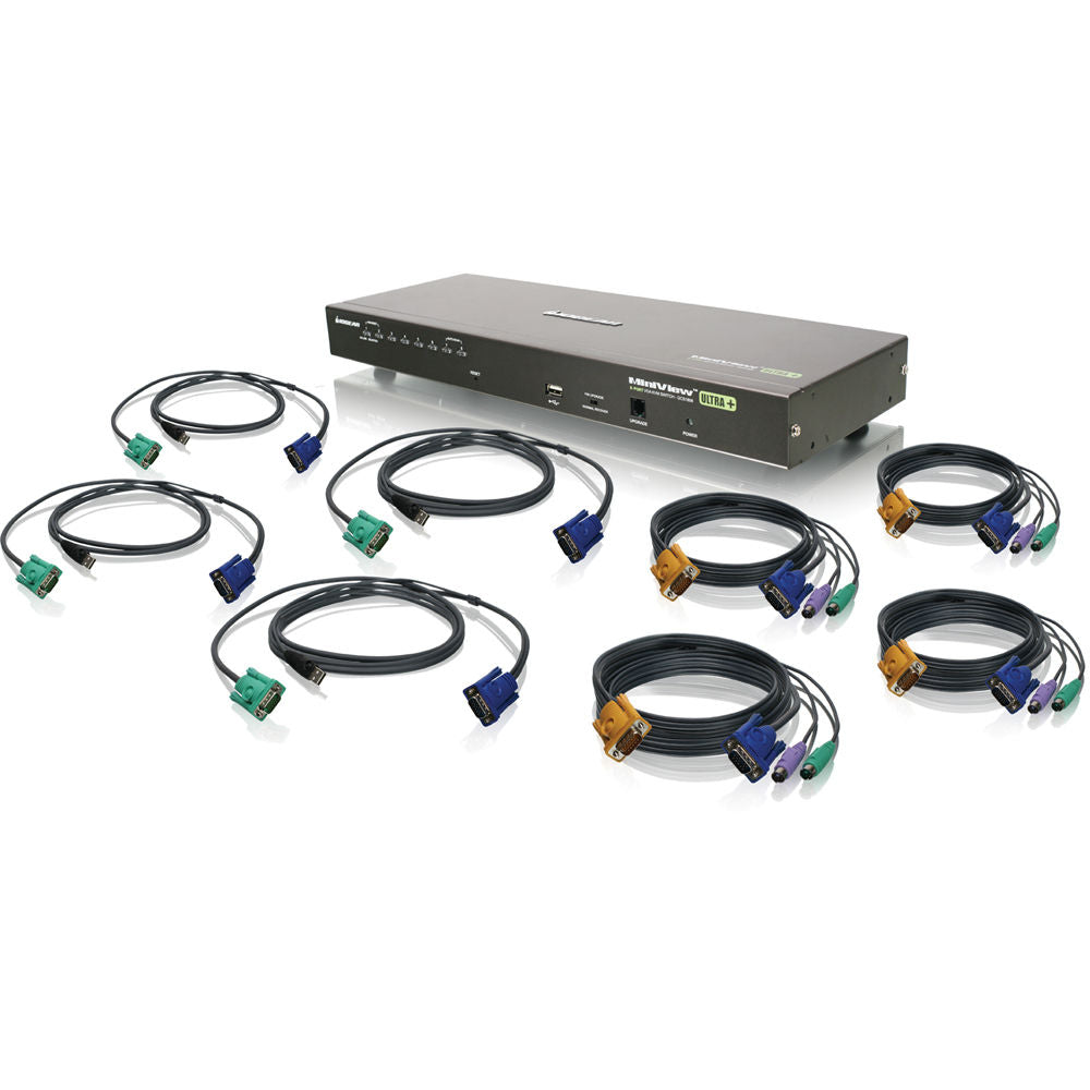 8-PORT COMBO VGA KVMP SWITCH W/ 4 USB AND 4 PS/2 CABLES