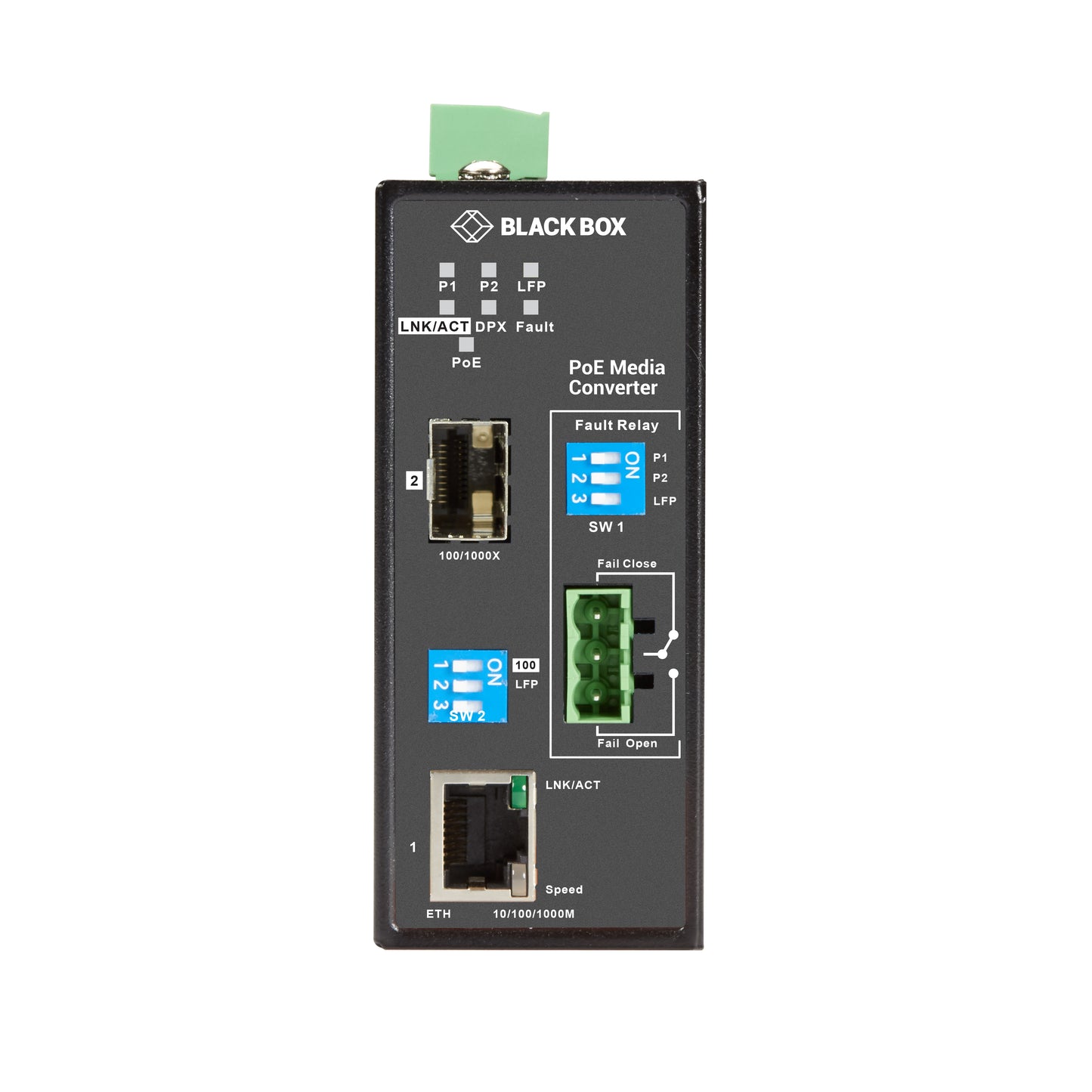 GIGABIT ETHERNET (1000-MBPS) INDUSTRIAL POE MEDIA CONVERTER - 10/100/1000-MBPS C