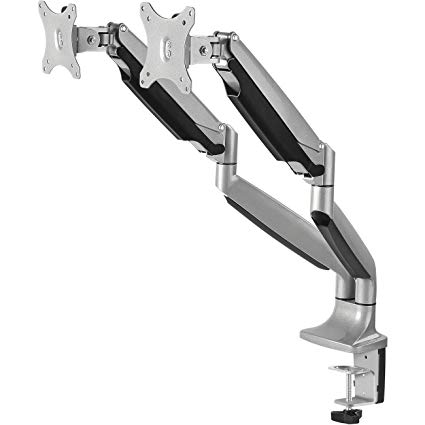 SIIG AC CE-MT2E12-S1 High Premium Aluminum Gas Spring Desk Mount Dual Sliver