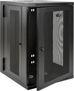 Tripp Lite 18U Wall Mount Rack Enclosure Server Cabinet Swinging Hinged Door Deep