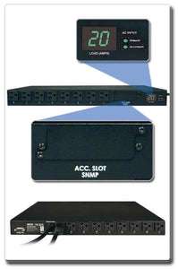 Tripp Lite PDU Metered ATS 120V 20A 5-15/20R 16 Outlet L5-20P Horizontal 1U