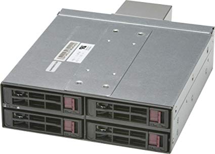 Supermicro Case CSE-M14TQC Mobile Rack 4x2.5inch Hot-Swap SAS/SATA 1x5.25inch Bay 4cm Cooling Fan Brown Box