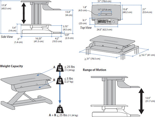 WorkFit Z Mini Sit Stand Desk