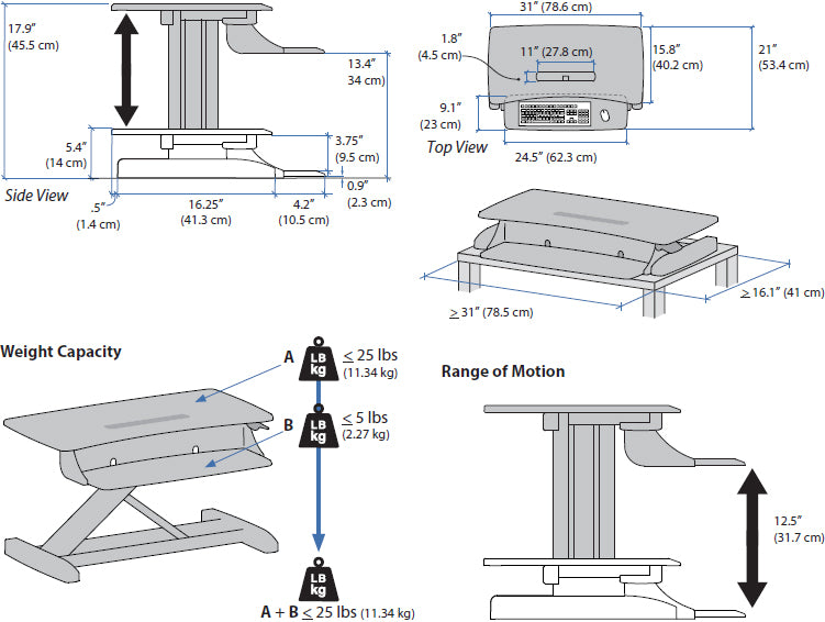 WorkFit Z Mini Sit Stand Desk