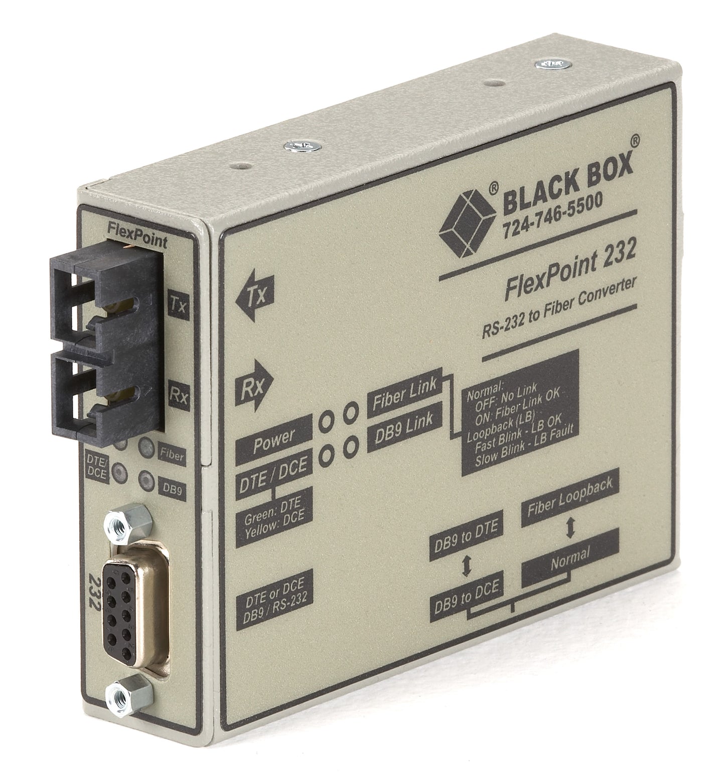 FLEXPOINT RS-232 TO FIBER CONVERTER, MUL