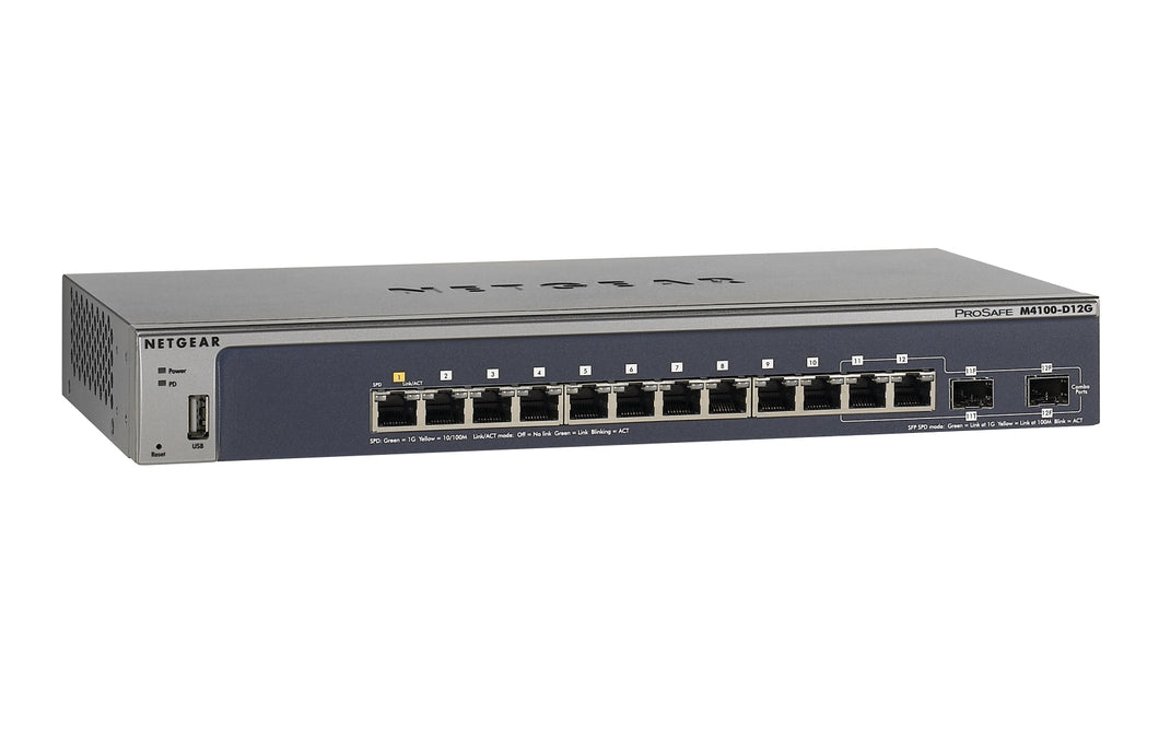 Netgear M4100-D12G Managed L2+ Gigabit Ethernet (10/100/1000) Blue,Grey Power over Ethernet (PoE)