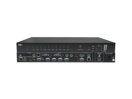 ALLOWS YOU TO SELECT AND SWITCH BETWEEN ANY OF THE 9 SOURCE DEVICES (1 DISPLAYPO