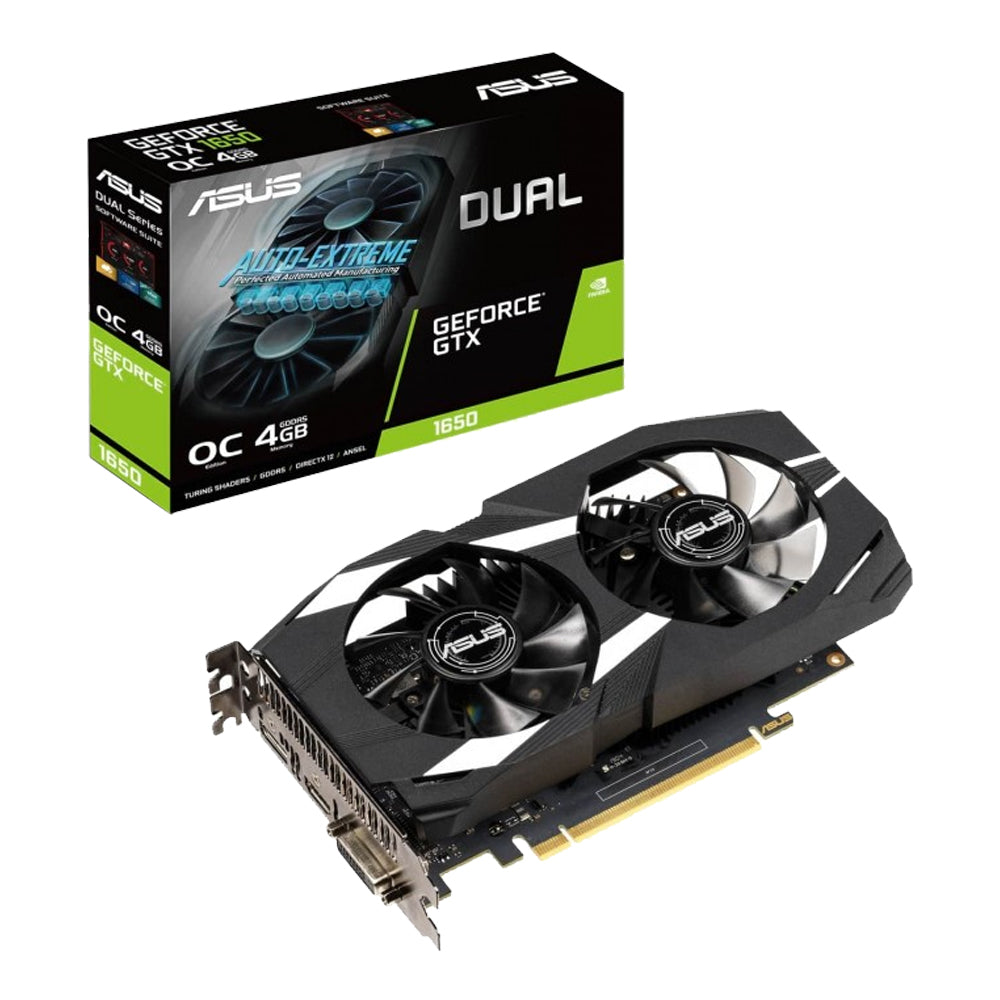 ASUS Video Card DUAL-GTX1650-O4G Dual GeForce GTX 1650 4GB Retail