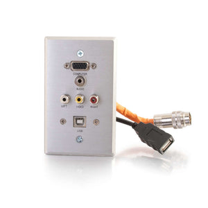 C2G 60040 cable interface/gender adapter RapidRun 15-pin, USB-A VGA, USB-B, 3.5mm, Composite, RCA Stereo Aluminium,Orange