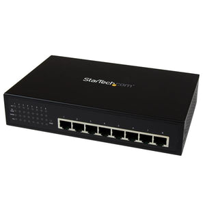 StarTech.com IES81000POE network switch Unmanaged Gigabit Ethernet (10/100/1000) Black Power over Ethernet (PoE)