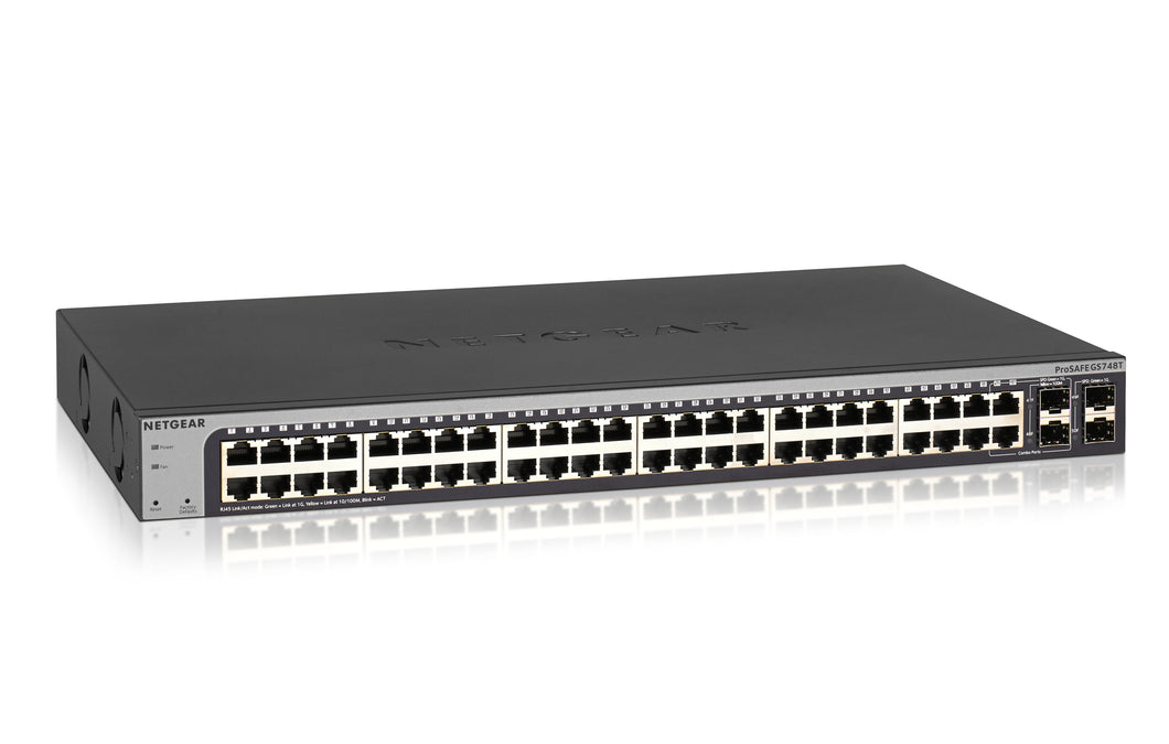 Netgear GS748T Managed L3 Gigabit Ethernet (10/100/1000) Black