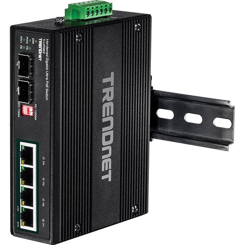 6-PORT HARDENED INDUSTRIAL GIGABIT ULTRA POE DIN-RAIL SWITCH