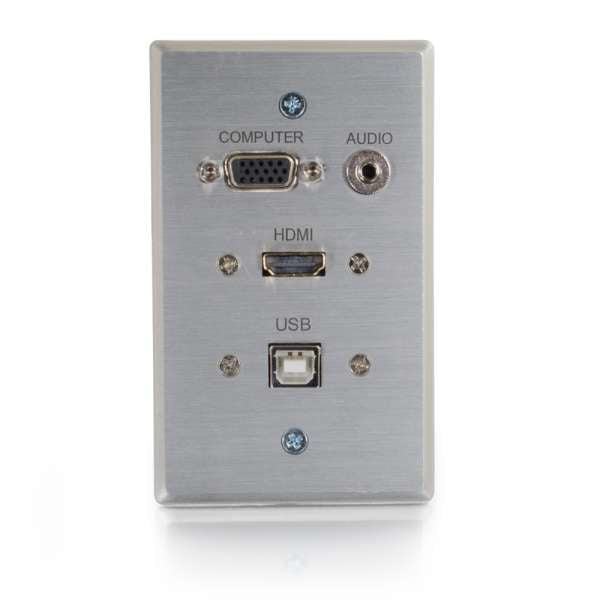 C2G 60140 cable interface/gender adapter HDMI, HD15, USB-B, 3.5mm RapidRun, HD15, 3.5mm, USB-A Aluminium