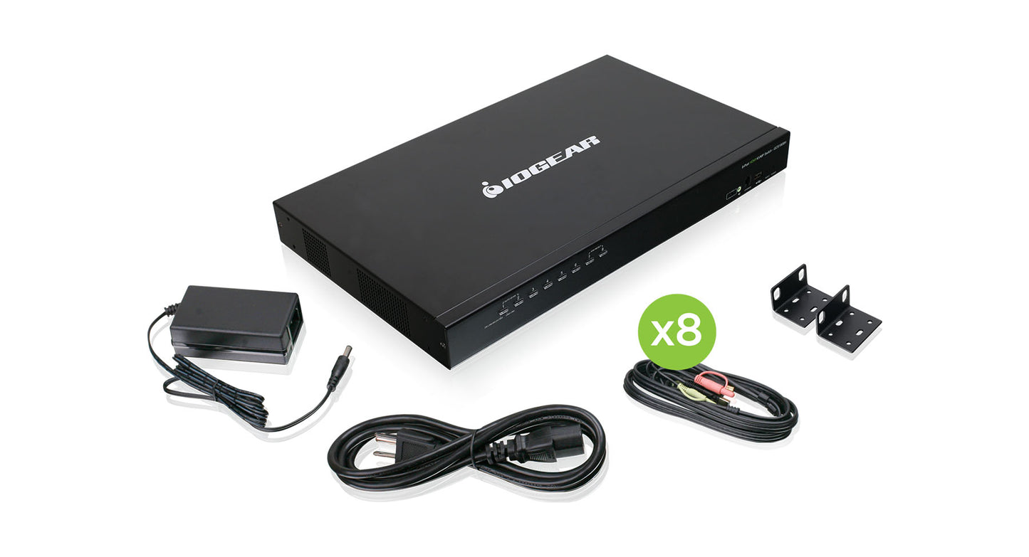 8-PORT USB HDMI KVM W CABLE KIT TAA COMPLIANT