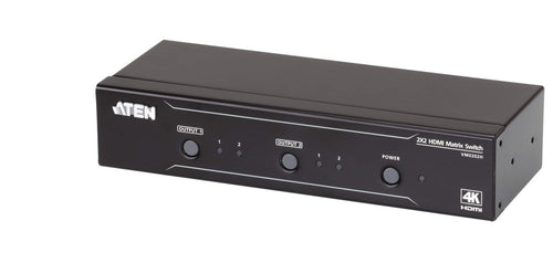 2X2 4K HDMI MATRIX SWITCH, HDMI TYPE A FEMALE (BLACK) TO HDMI TYPE A FEMALE (BLA