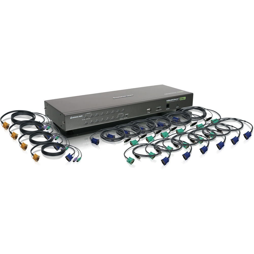 16 PORT KVM SWITCH WITH USB AND PS/2 CABLES (TAA) INCLUDES 12 USB CABLES AND 4 P