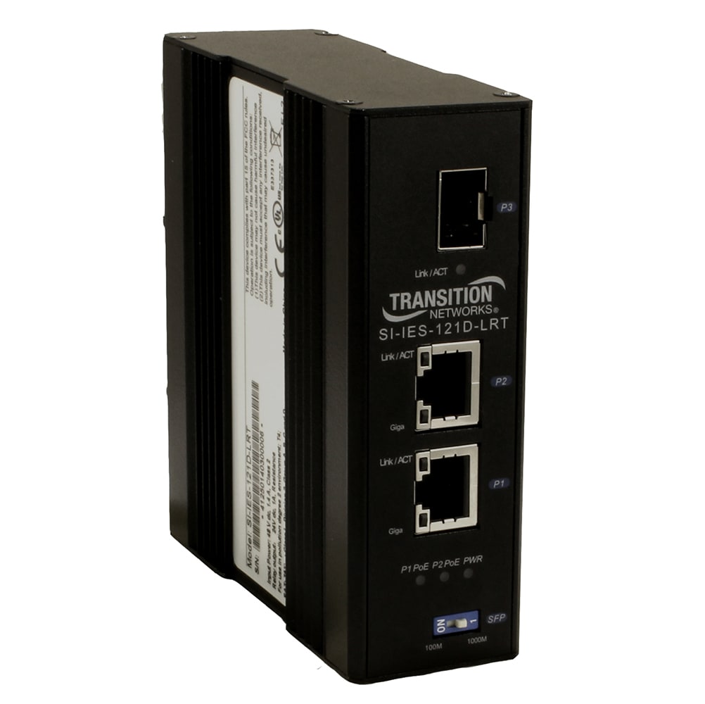 MEDIA CONVERTER- HARDENED ETHERNET POE+ INJECTOR, (2) 10/100/1000BASE-TX, 100/10