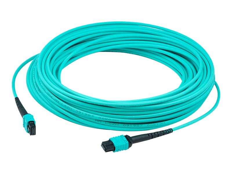 THIS IS AN 8M MPO (FEMALE) TO MPO (FEMALE) 12-STRAND AQUA CROSSOVER RISER-RATED